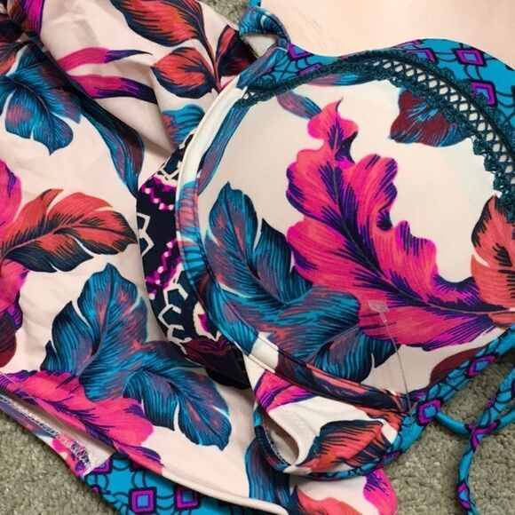 Tropical and Tile print bikini. NWOT - Picture 6 of 7
